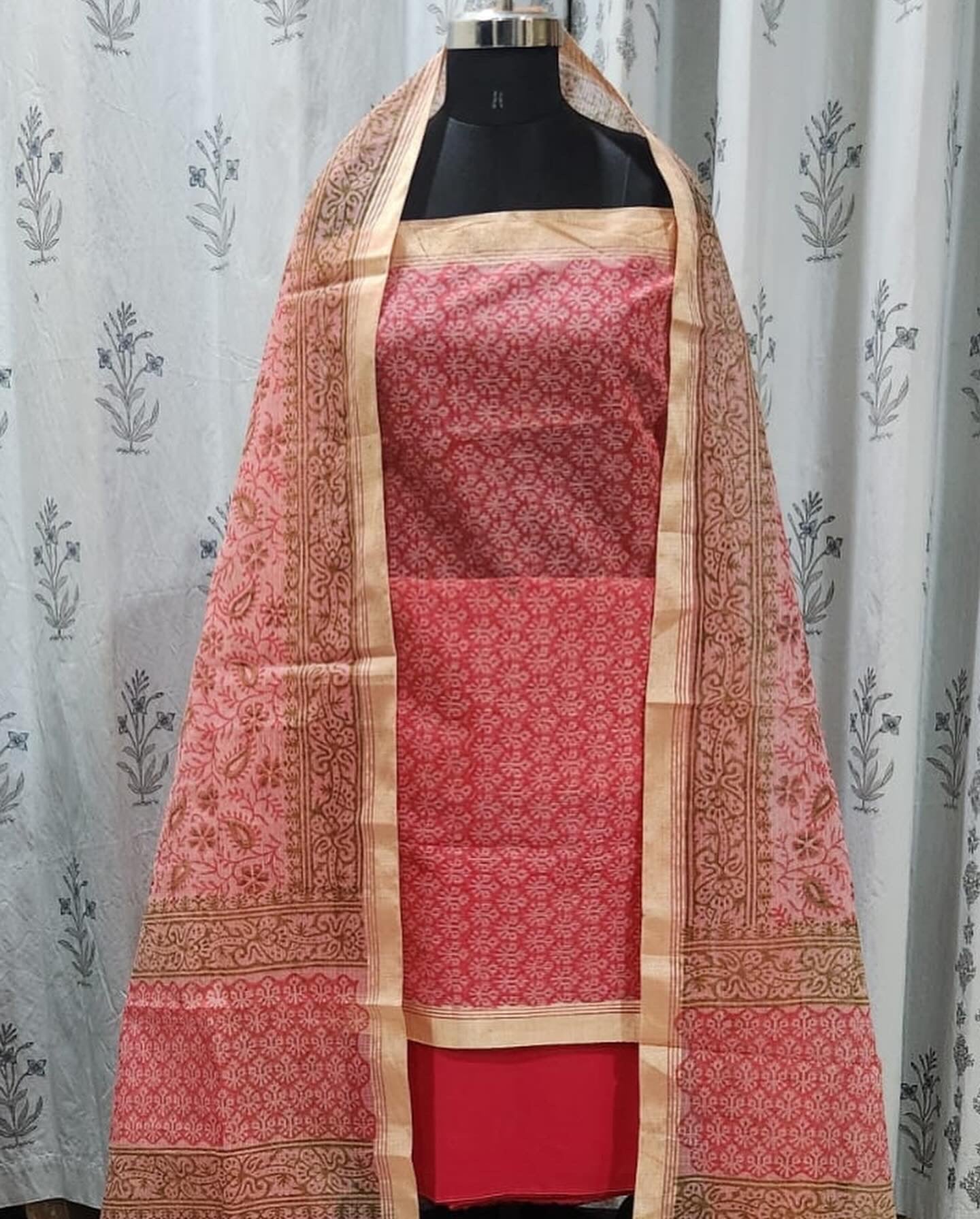 Orange kota doria suit set