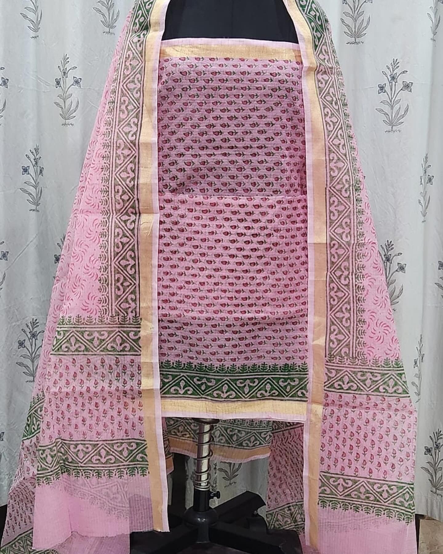 Pink kota doria suit set