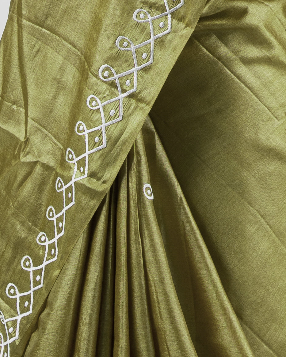 Kolam embroidered kosa silk