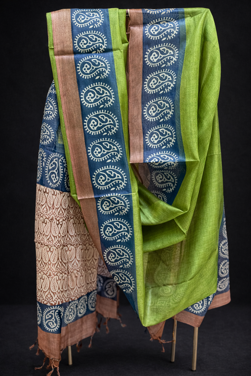 Handwoven Kosa Silk mango kairi Dupatta
