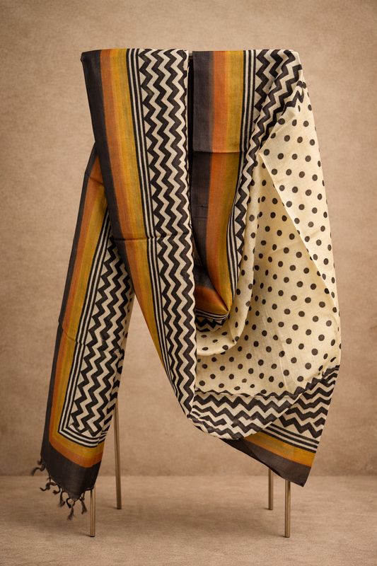 Handwoven Kosa Silk Dupatta
