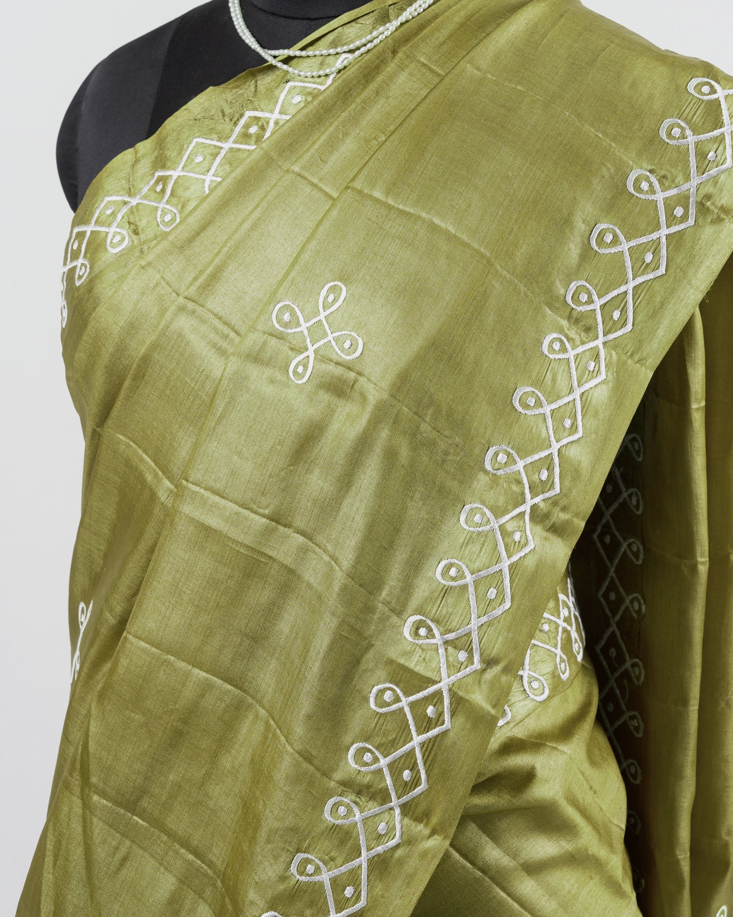 Kolam embroidered kosa silk